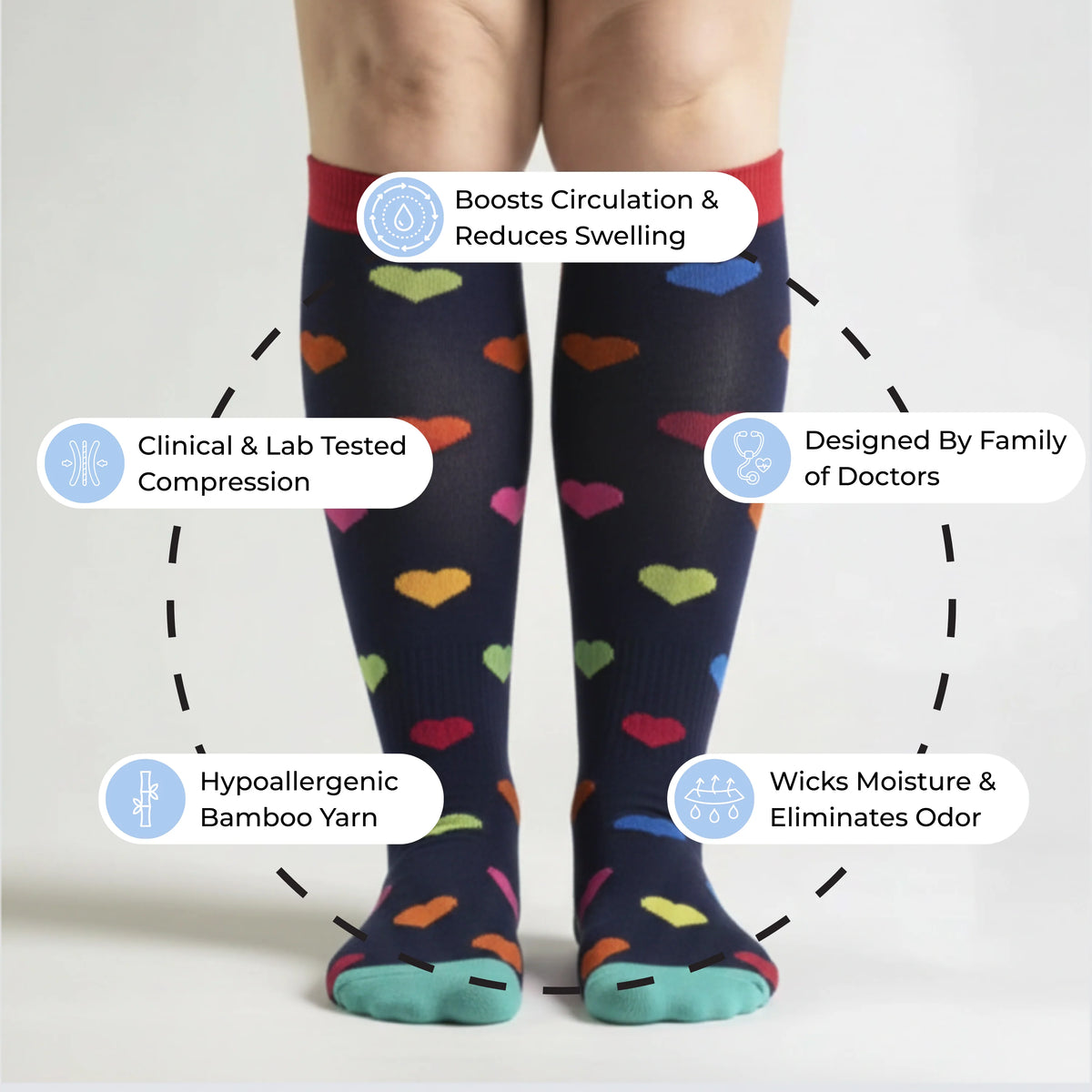 Hearts Compression Socks