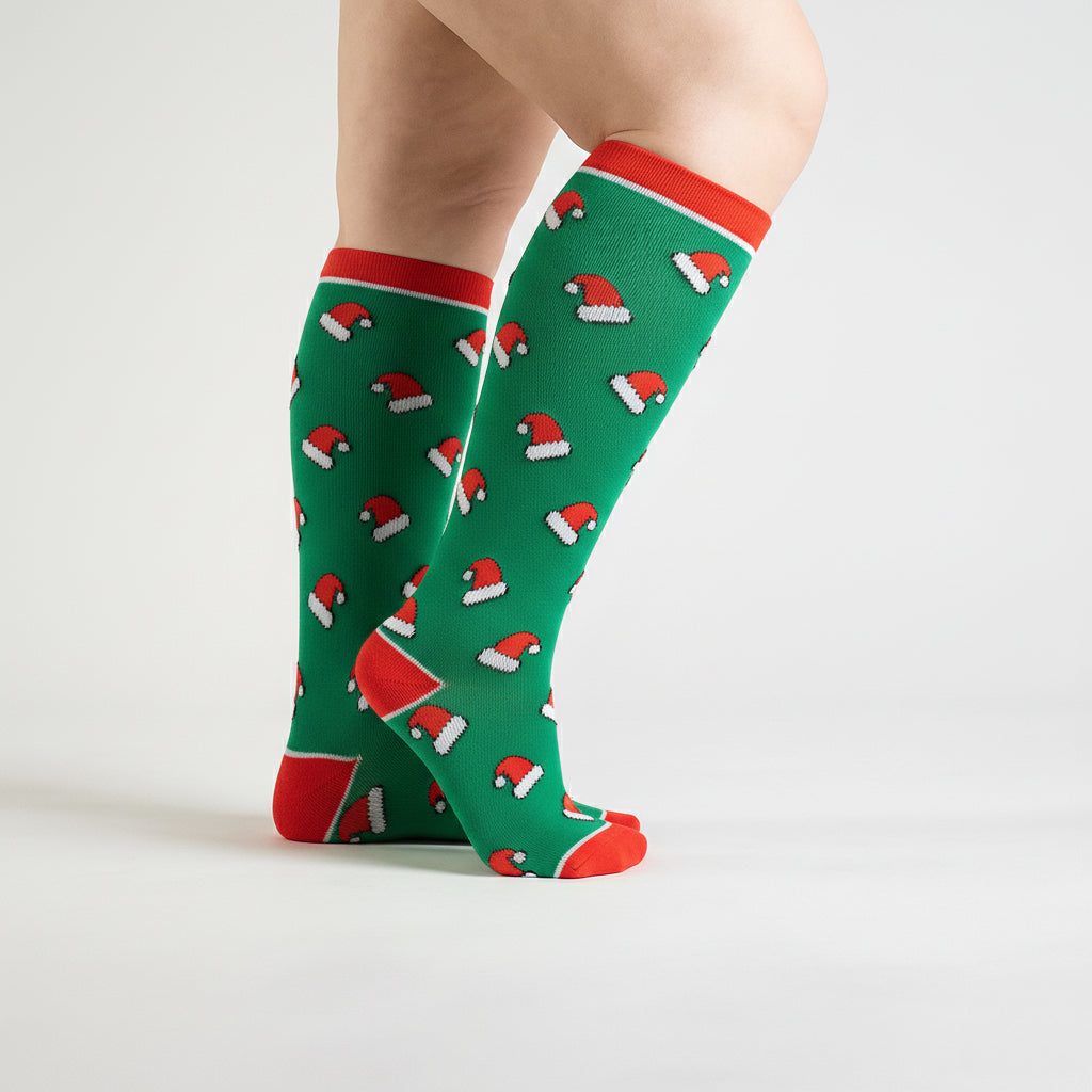 Santa Hat Compression Socks