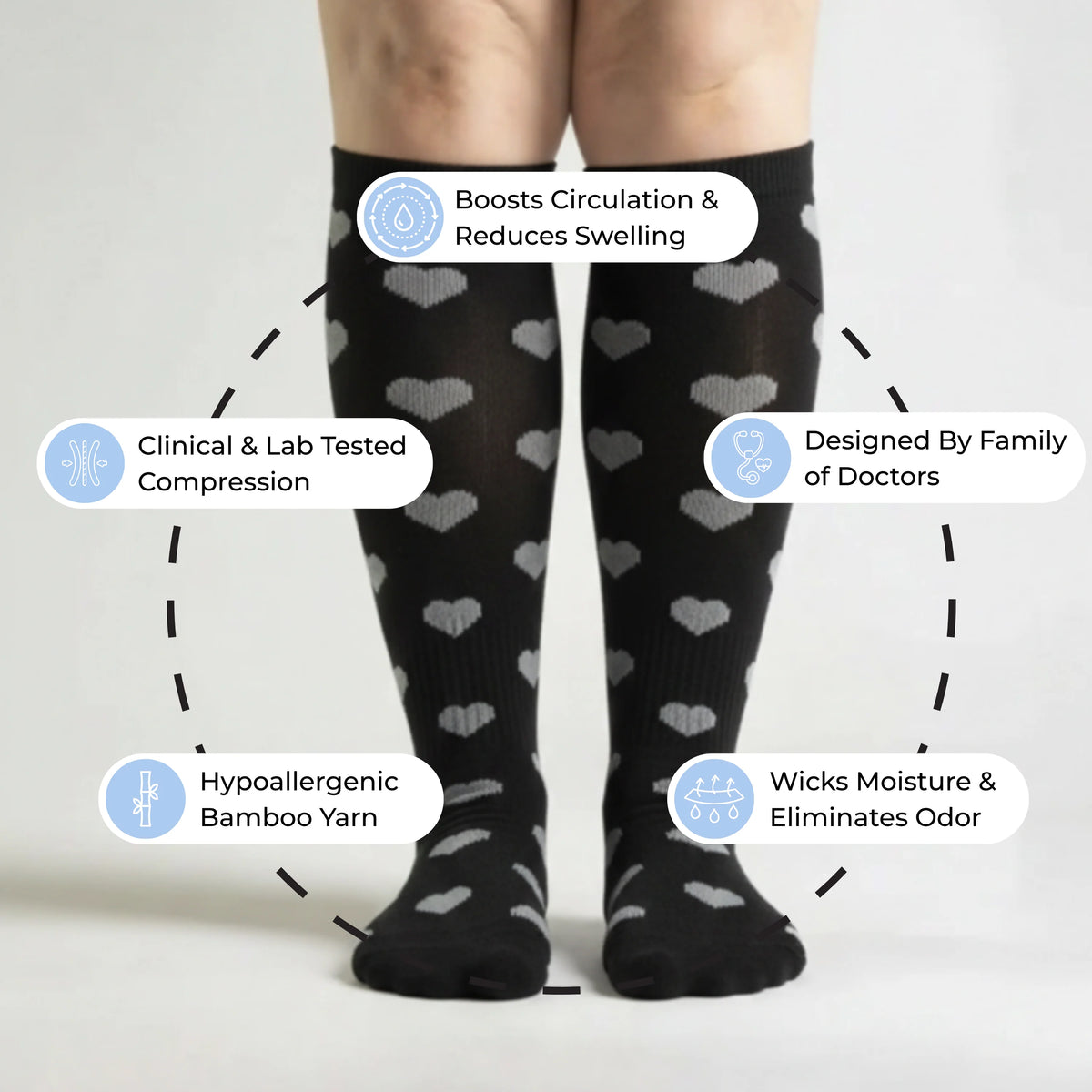 Dark hearts Compression Socks