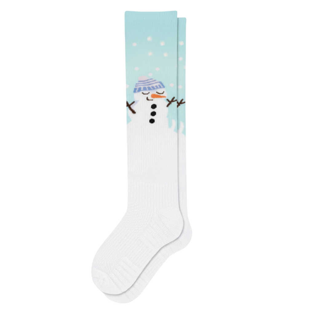 White Snowman Compression Socks