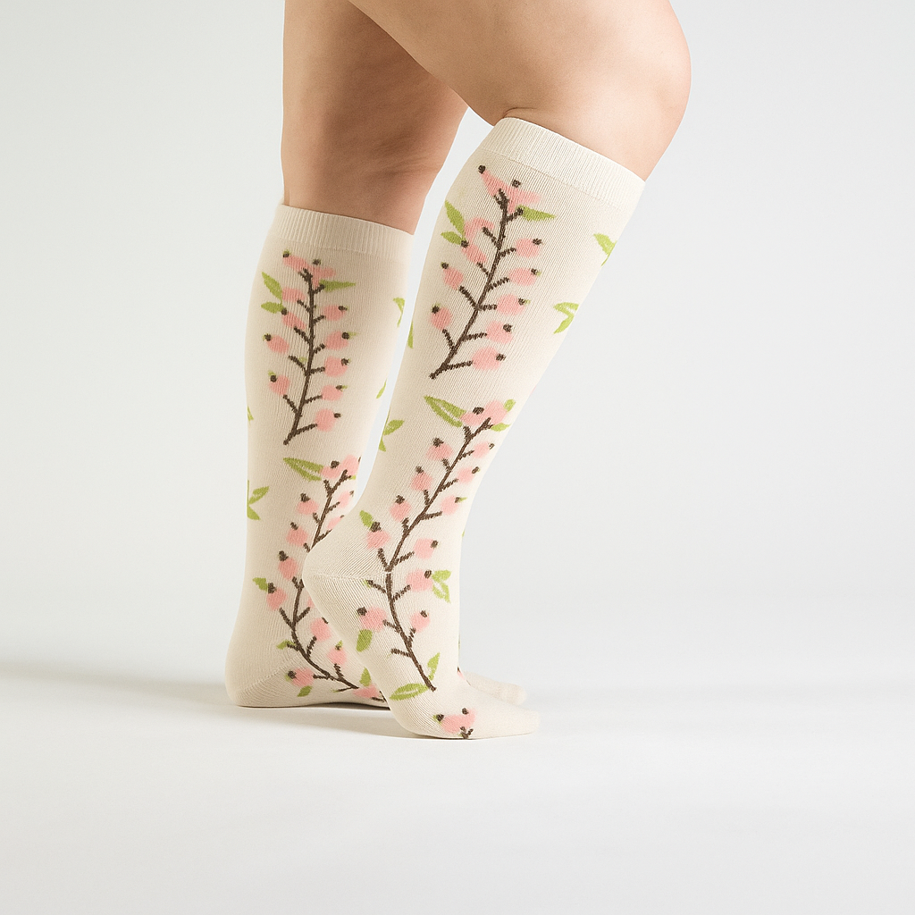 Cherry Blossom Branch Compression Socks