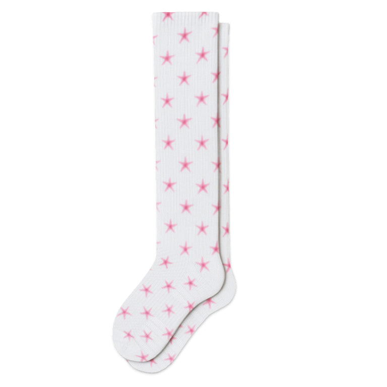 Pink Flower Shine Compression Socks
