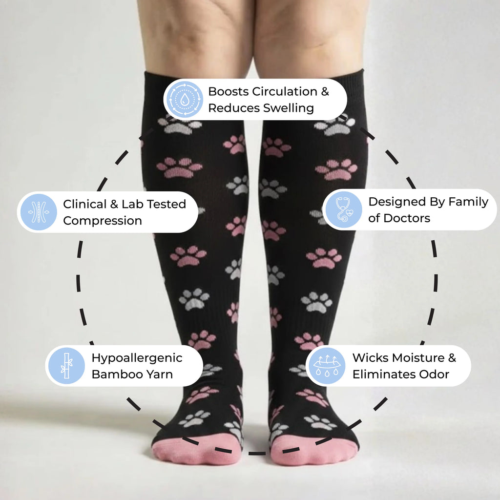 Color Paw Compression Socks
